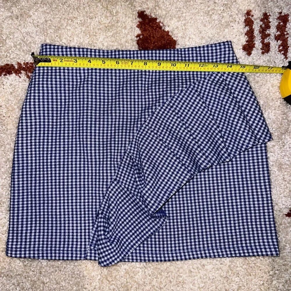 Topshop Blue Gingham Ruffle Mini Skirt | Ruffled MiniSkirt woman’s juniors 6
